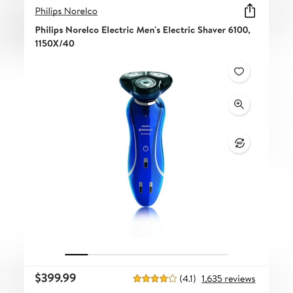 NEW- Philips Norelco Blue Electric Shaver 6100